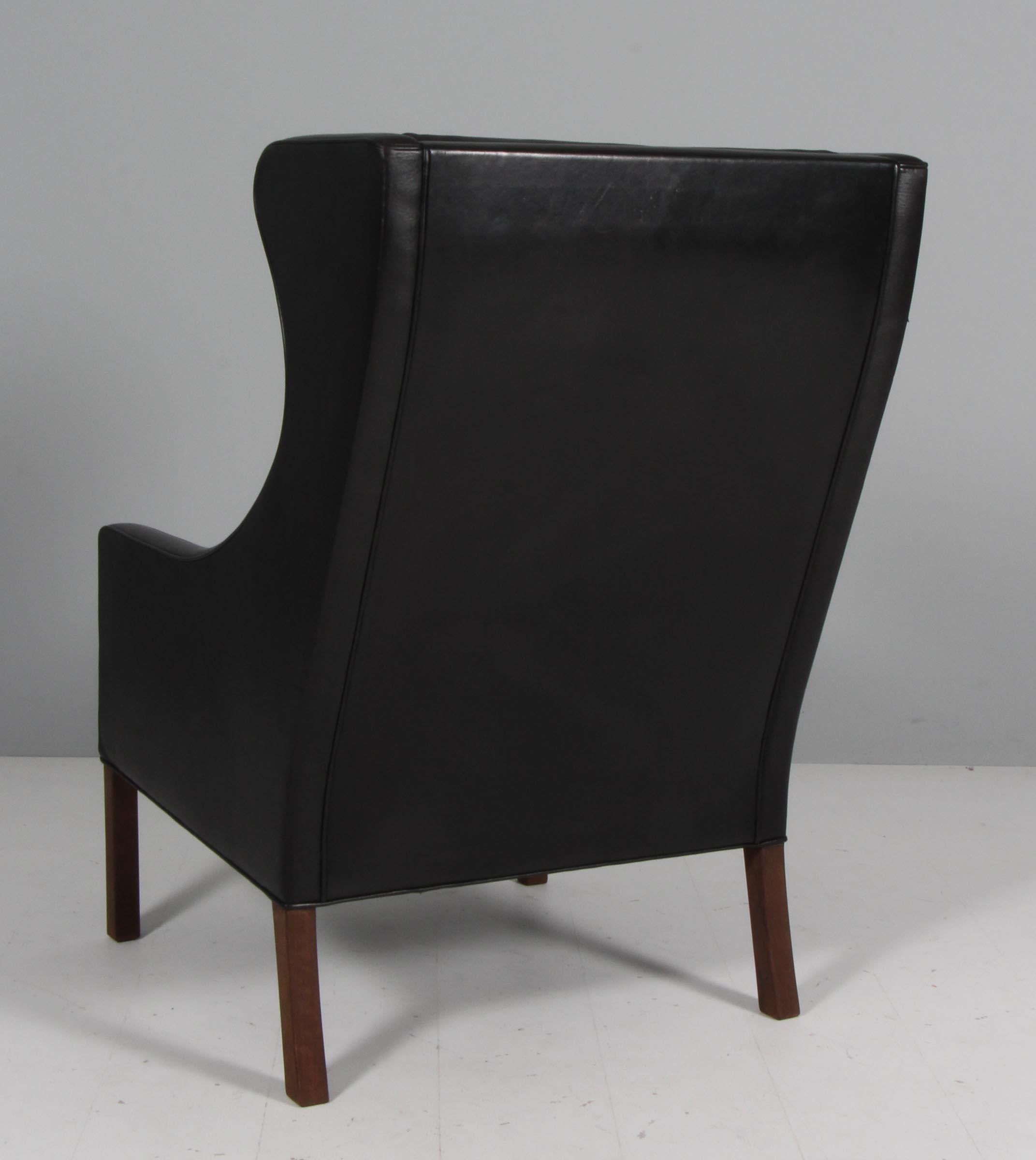 Børge Mogensen Wingback Chair and Ottoman, Model 2202 / 2204, Original Leather For Sale 4