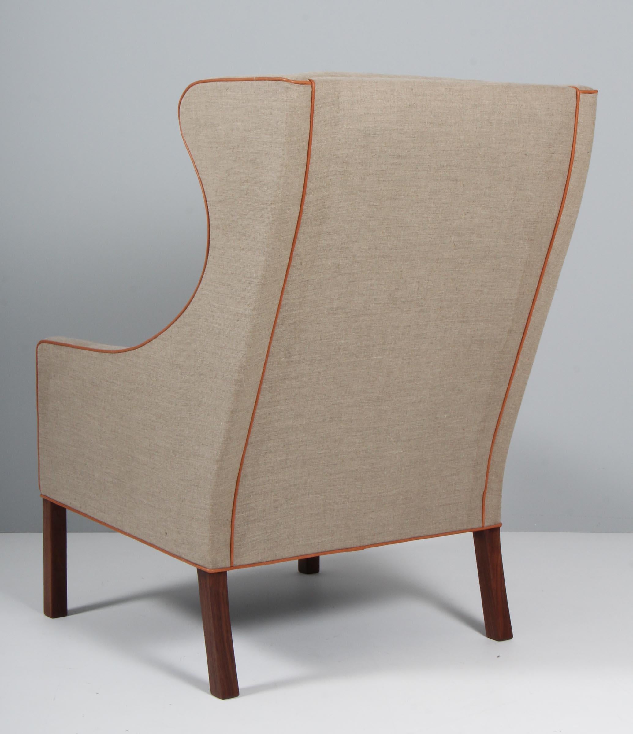 Canvas Børge Mogensen Wingback Chair For Sale
