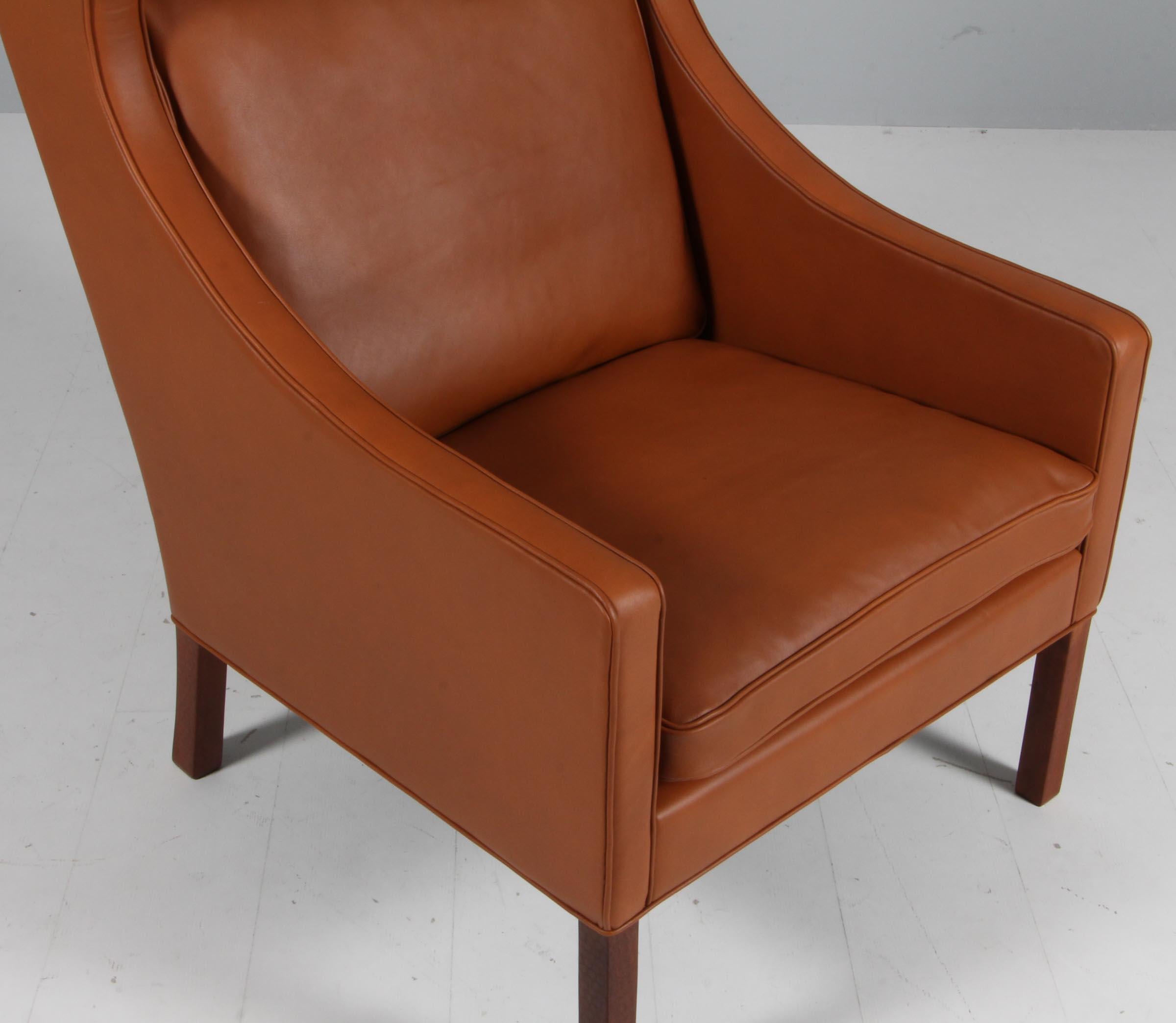 Børge Mogensen Wingback Chair with Ottoman For Sale 1
