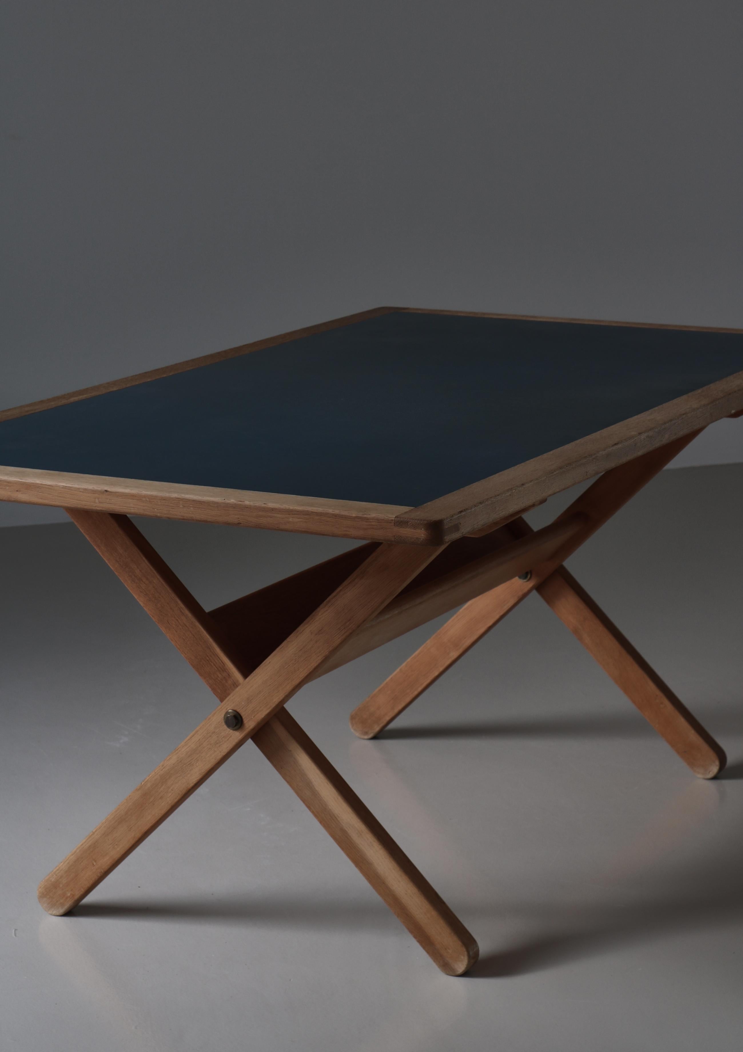 Børge Mogensen Work Desk in Oak & Linoleum by P. Lauritsen, Denmark, 1970s For Sale 6