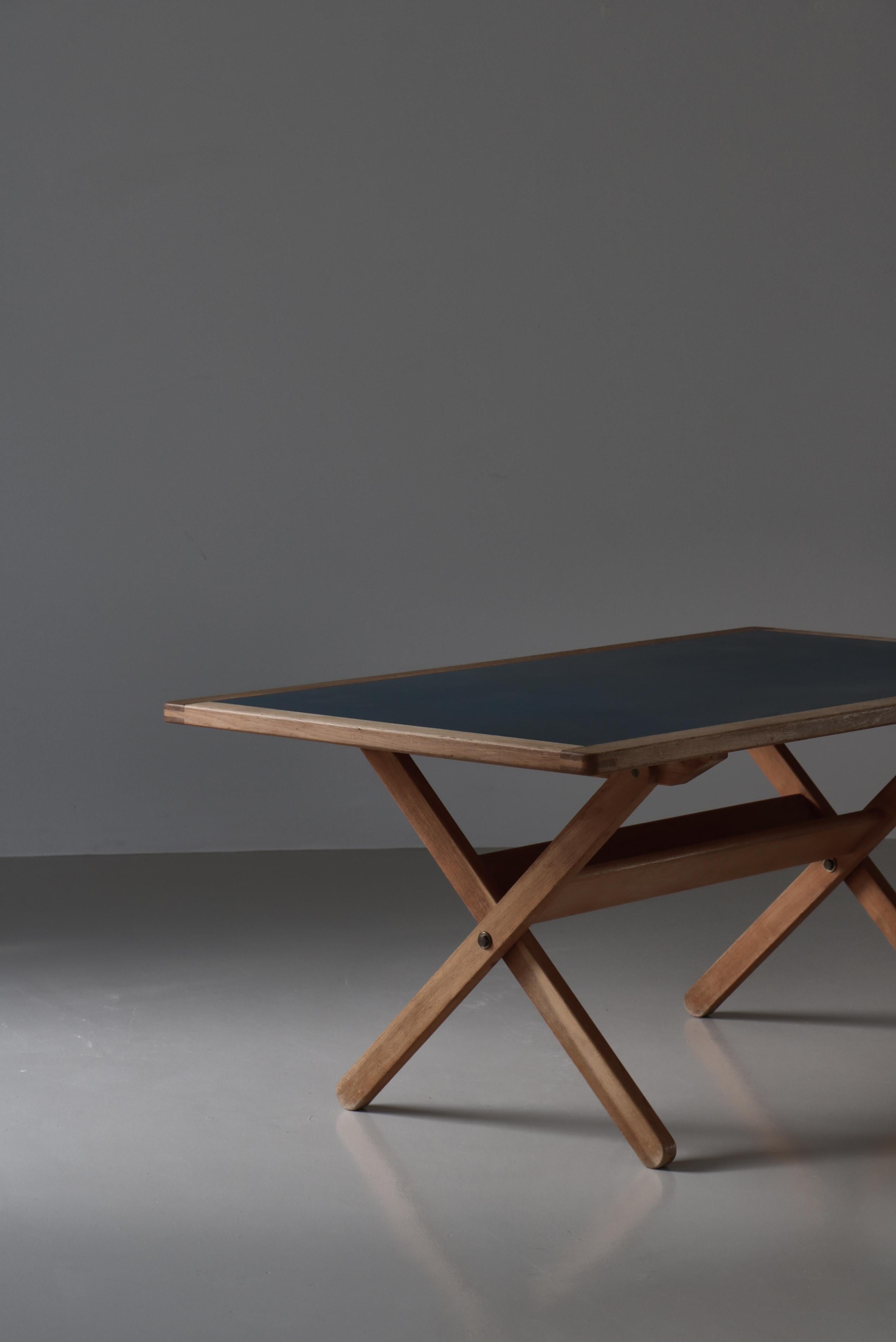 Scandinavian Modern Børge Mogensen Work Desk in Oak & Linoleum by P. Lauritsen, Denmark, 1970s For Sale