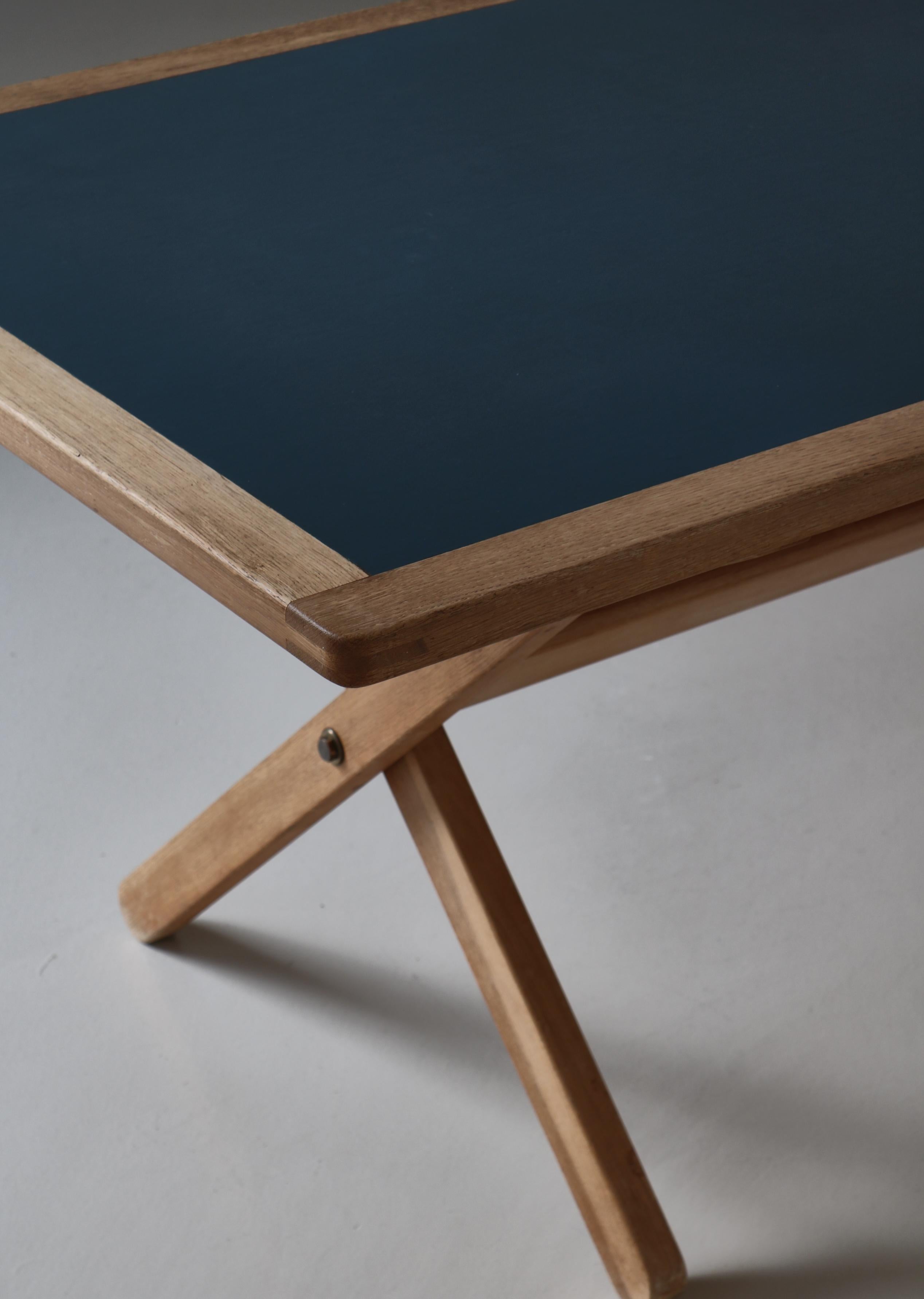 Late 20th Century Børge Mogensen Work Desk in Oak & Linoleum by P. Lauritsen, Denmark, 1970s For Sale