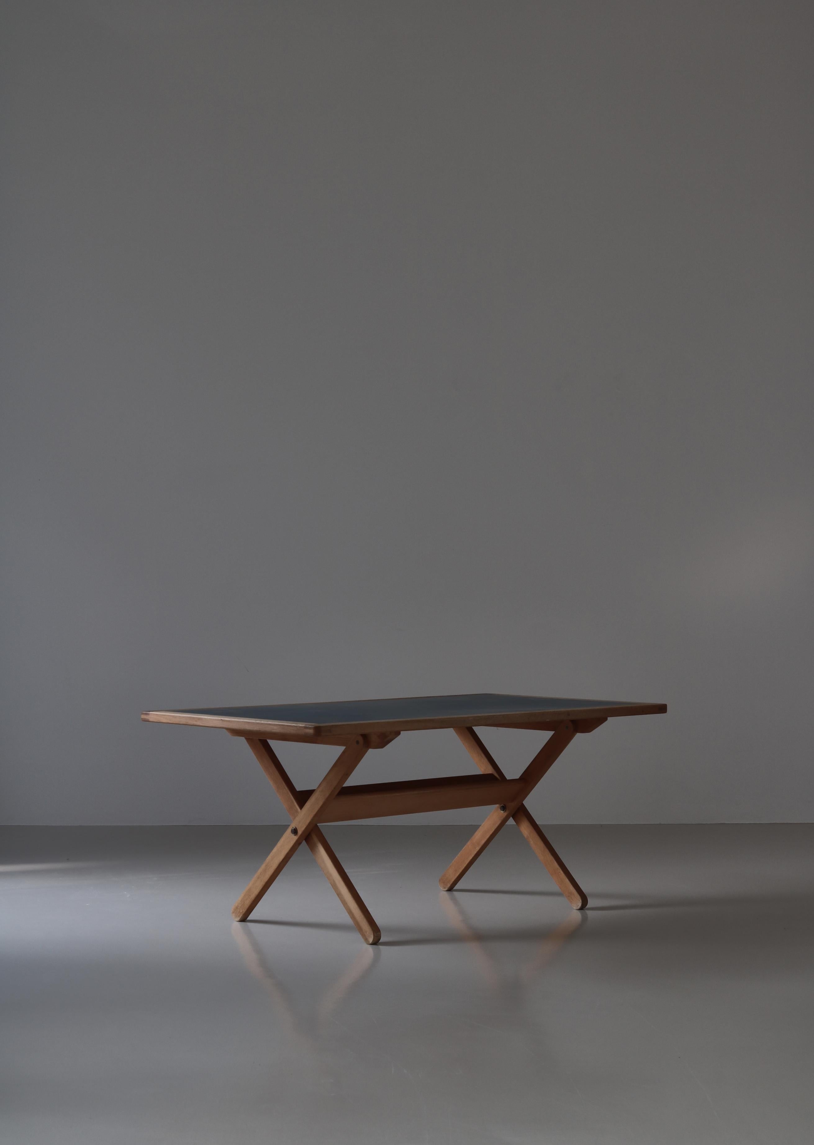 Børge Mogensen Work Desk in Oak & Linoleum by P. Lauritsen, Denmark, 1970s For Sale 2