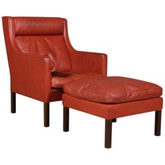 Børge & Peter Mogensen Lounge Chair and Ottoman