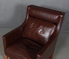 Børge & Peter Mogensen Lounge Chair in Brown Leather, Model 2431