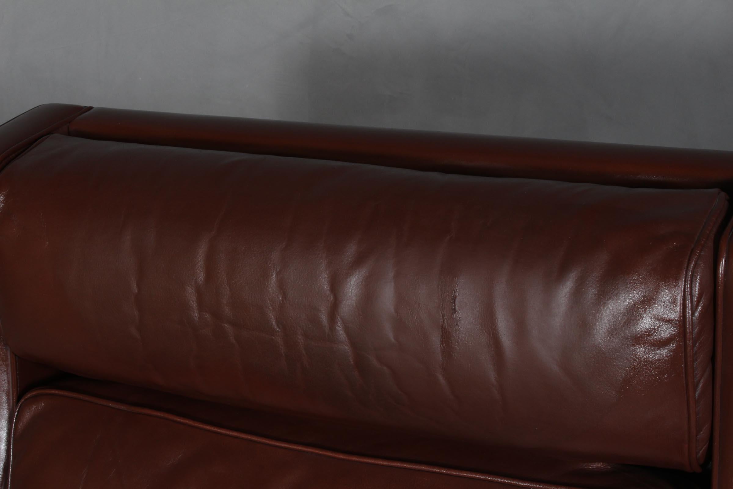Danish Børge & Peter Mogensen Lounge Chair in Brown Leather, Model 2431