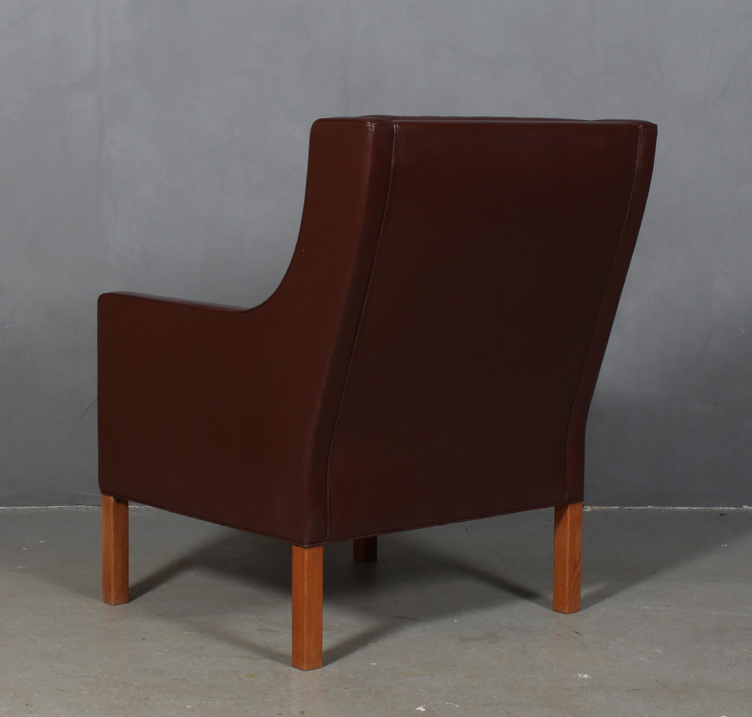 Mid-20th Century Børge & Peter Mogensen Lounge Chair in Brown Leather, Model 2431