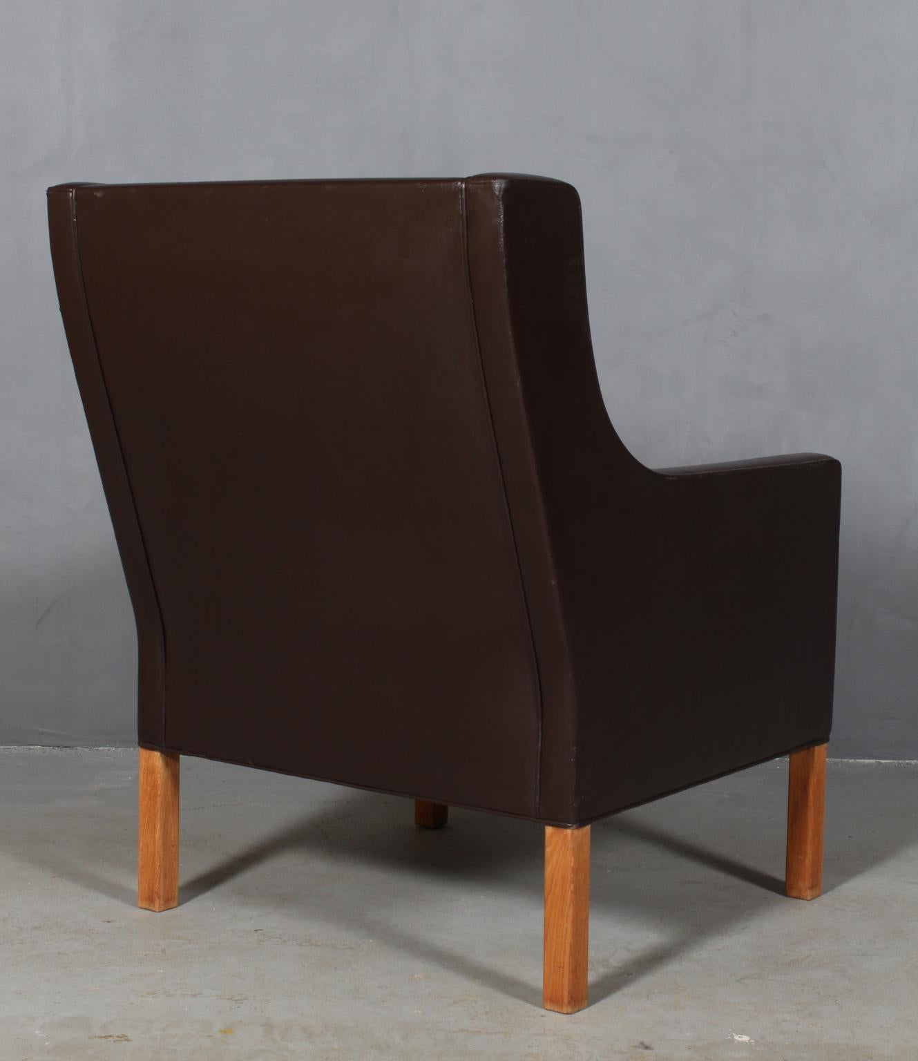Børge & Peter Mogensen Lounge Chair in Brown Leather, Model 2431 2
