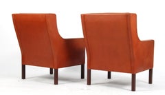 Børge & Peter Mogensen Pair of Lounge Chairs in Cognac Leather, Model 2431