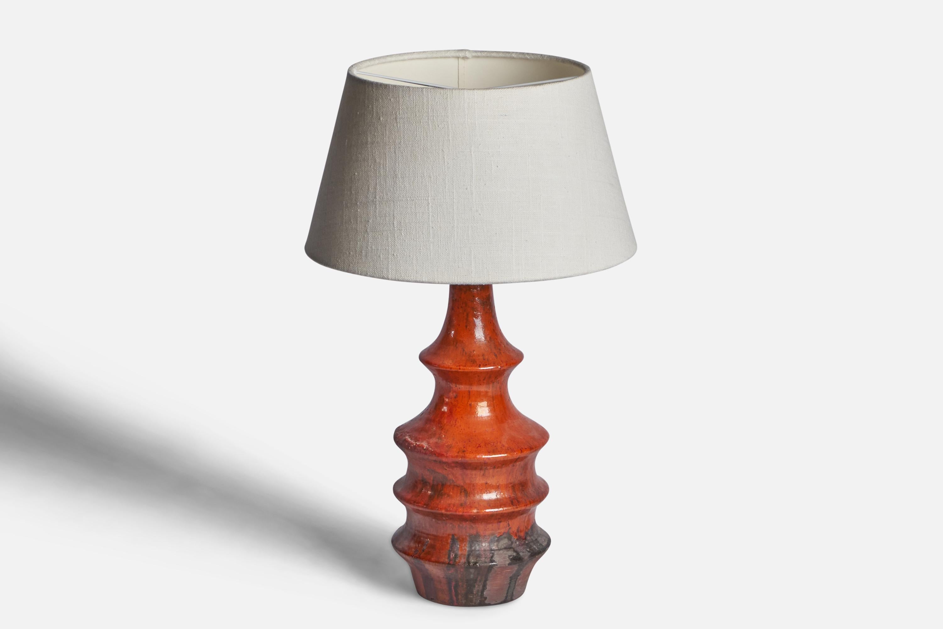 Scandinavian Modern Børge Wernonch, Table Lamp, Stoneware, Denmark, 1940s For Sale