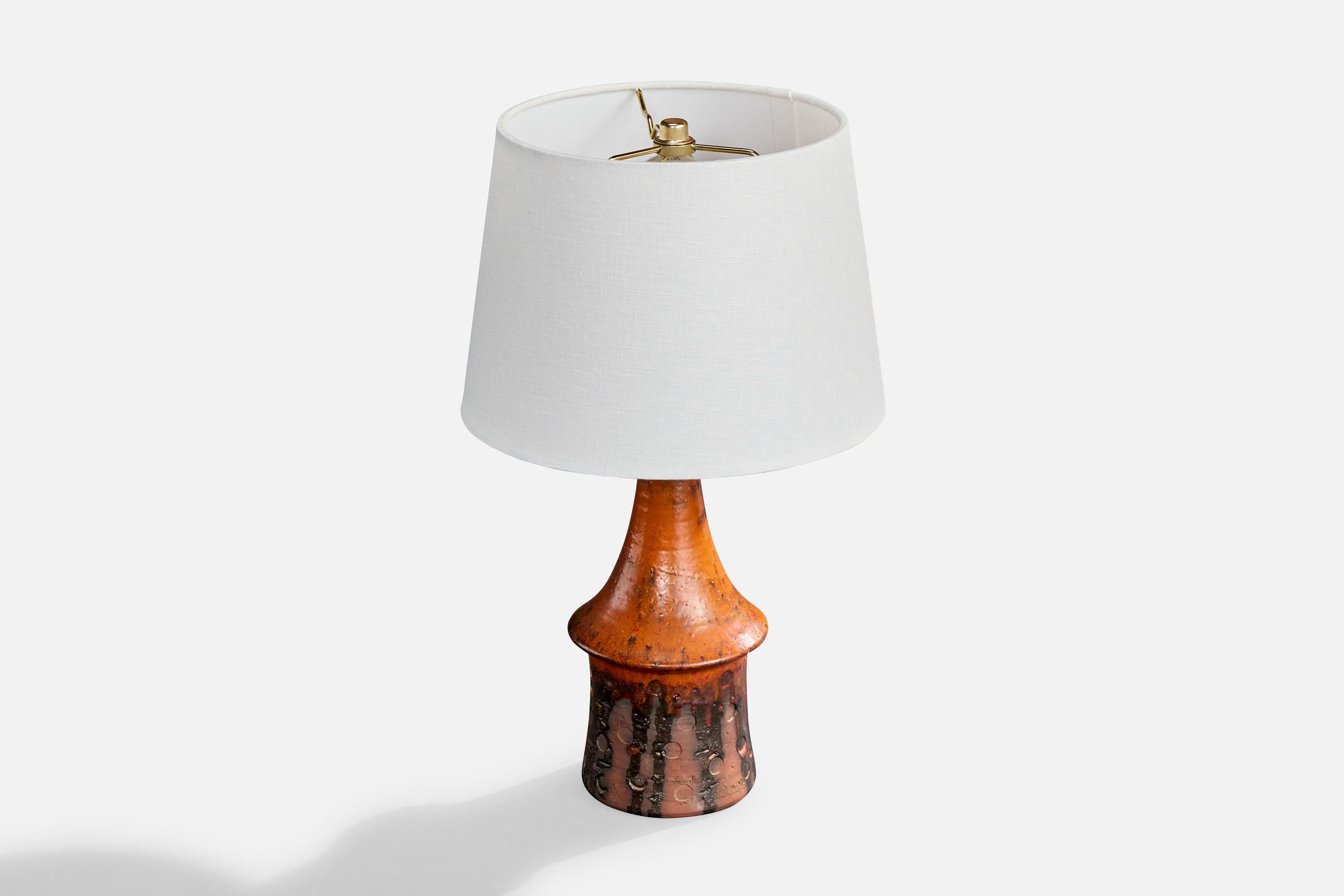 Scandinavian Modern Børge Wernonch, Table Lamp, Stoneware, Denmark, 1940s For Sale