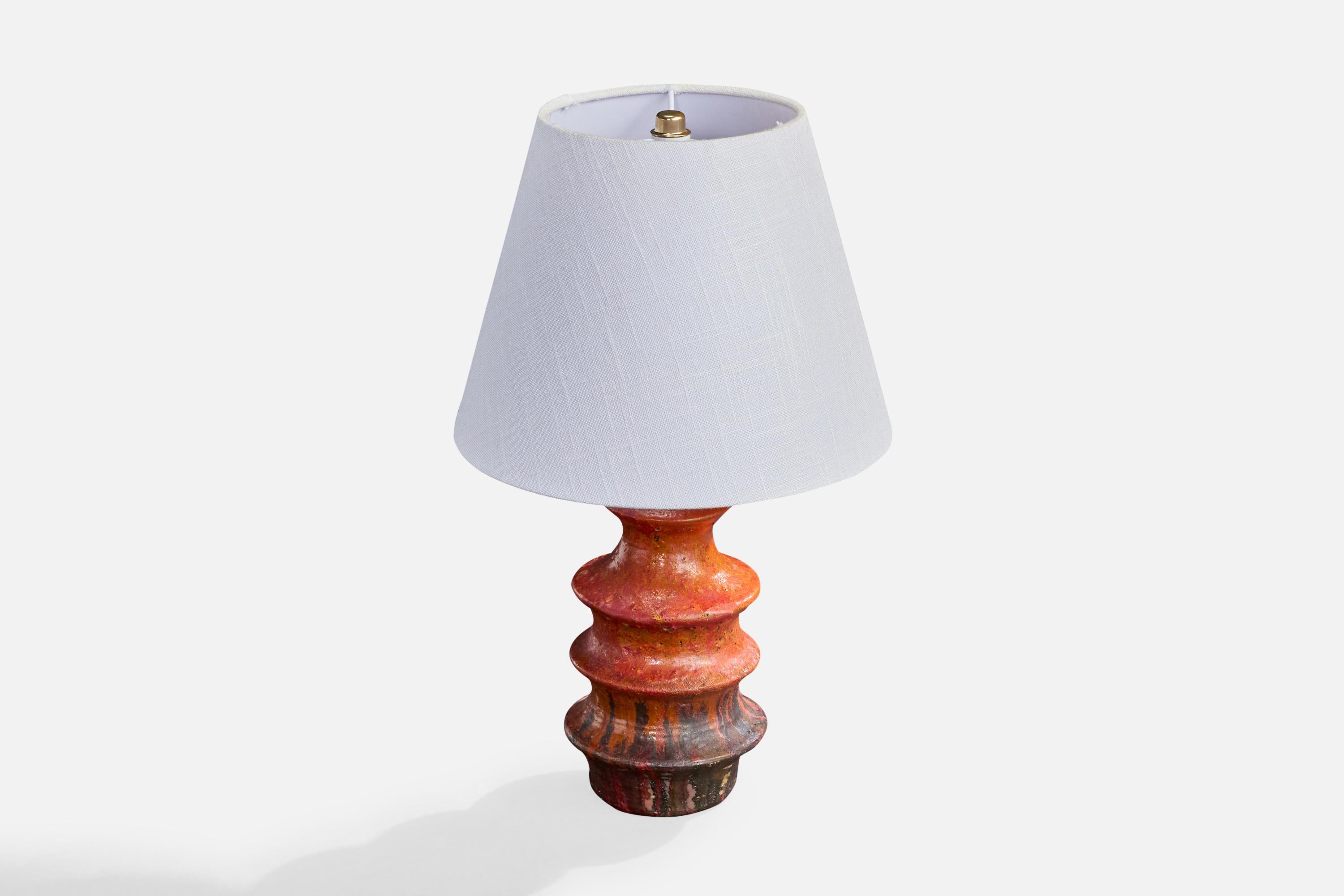 Mid-Century Modern Børge Wernonch, Table Lamp, Stoneware, Denmark, 1940s