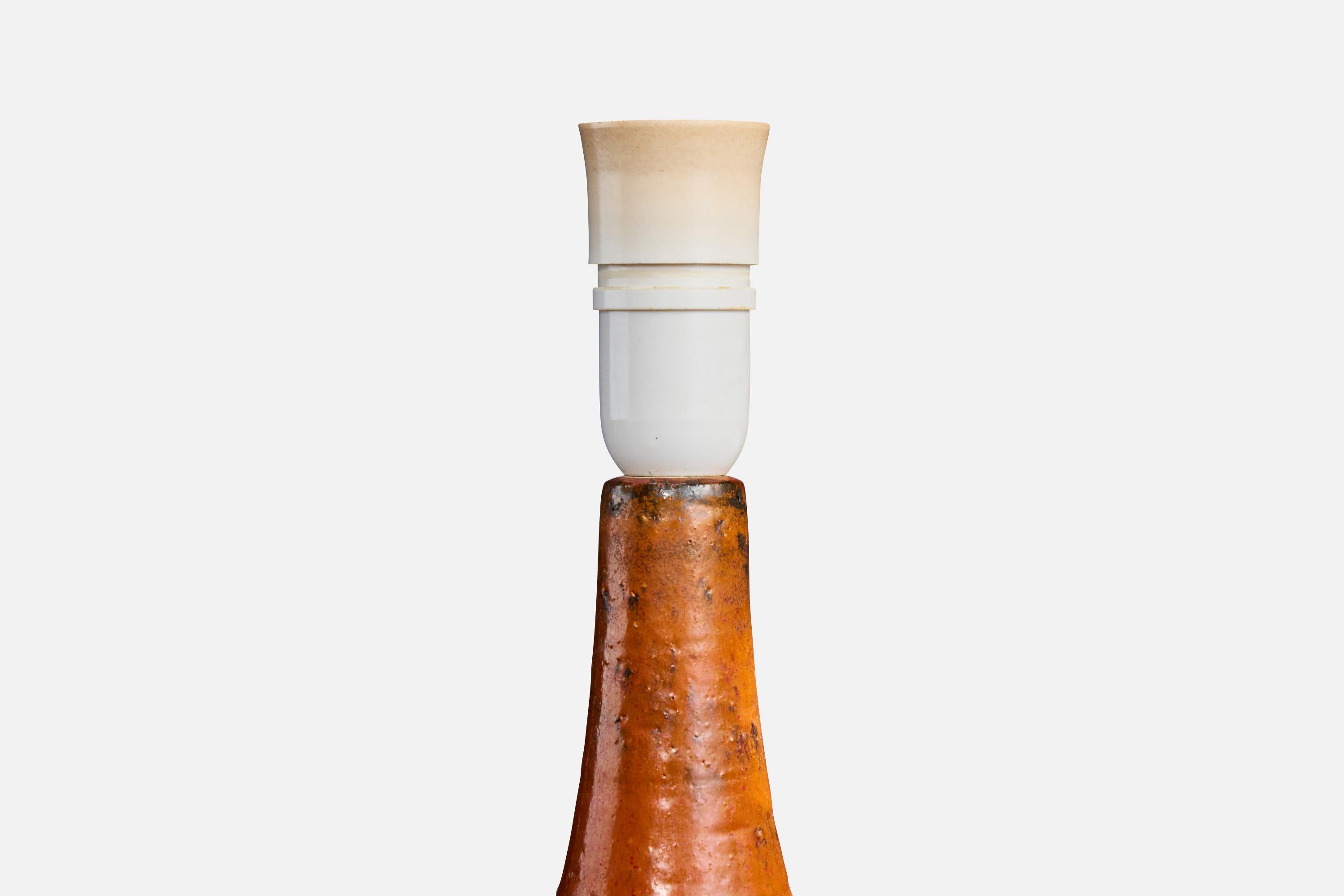 Børge Wernonch, Table Lamp, Stoneware, Denmark, 1940s In Good Condition For Sale In High Point, NC