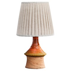 Børge Wernonch, Table Lamp, Stoneware, Fabric, Denmark, 1940s