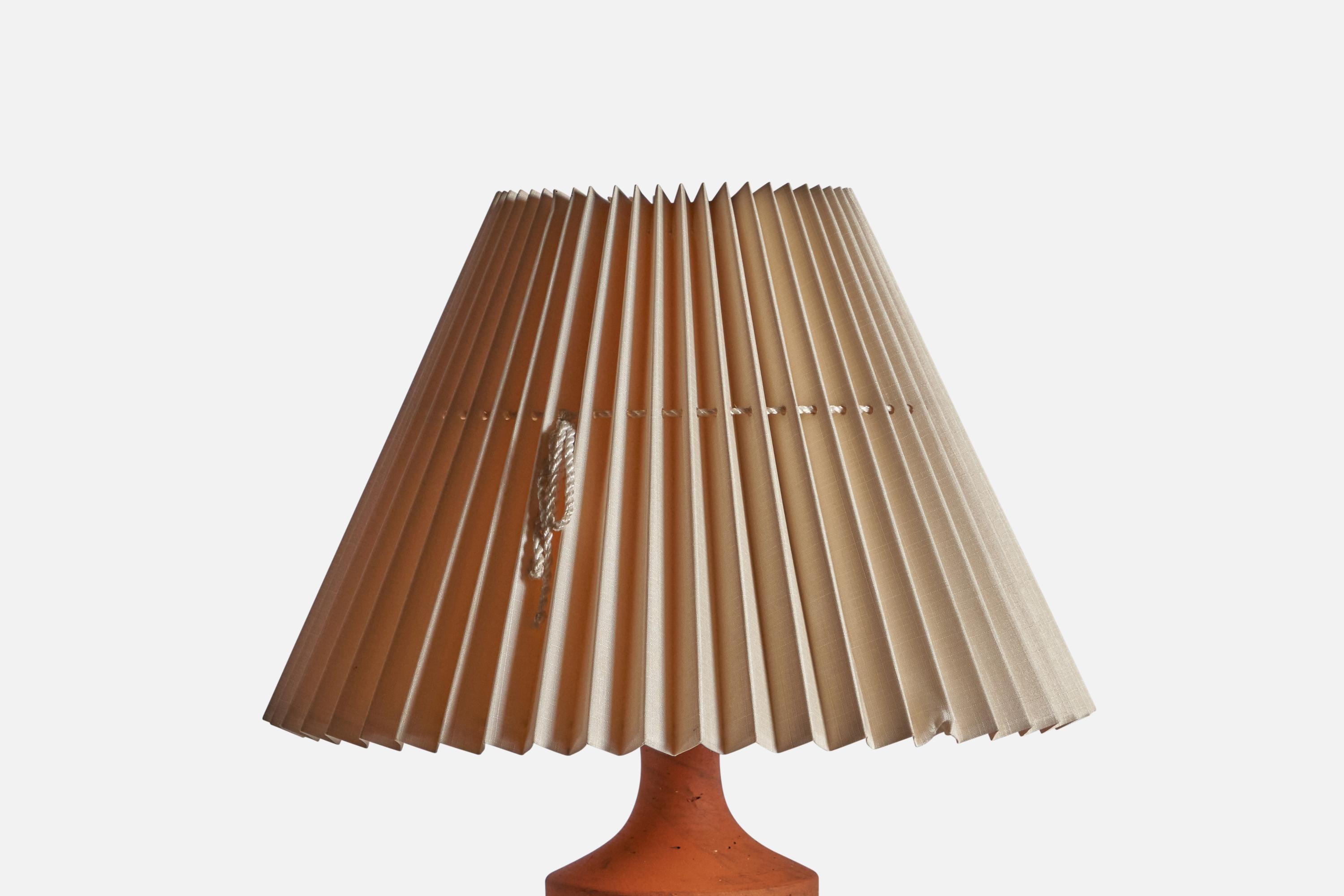 Danish Børge Wernonch, Table Lamp, Stoneware, Paper, Denmark, 1940s For Sale