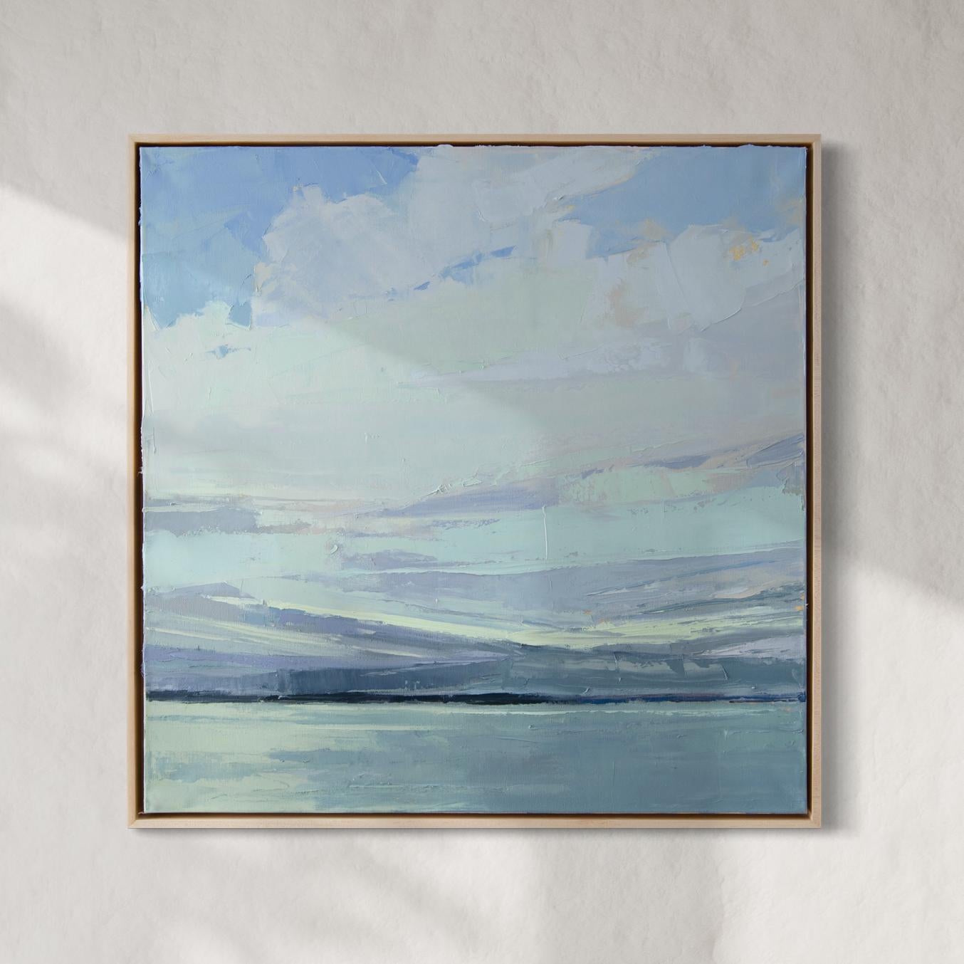 Bri Custer Abstract Painting - "Anthem" Abstracted Landscape Oil Painting