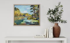 "Estuary, " Abstract Landscape Oil Painting