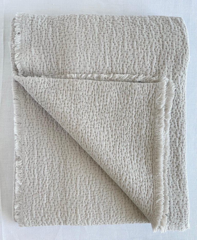 Bria Matelasse French Cotton Throw Beige Rose For Sale at 1stDibs