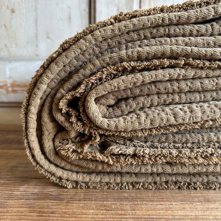 Beautiful Cotton Coverlet in a Muted or deep hue will add a luxurious softness to your bed. Available in bed sizes and throws.
These are our favorite new coverlets due to their softness. 
MADE IN FRANCE.

Care: Unfold your product before washing.