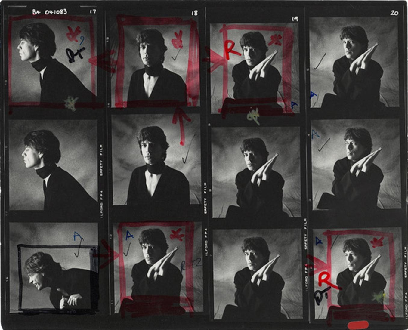 Signed limited edition contact sheet print of The Rolling Stones singer Mick Jagger by Brian Aris, taken from a session at Brian’s London studio

Signed limited edition 20x24" print, edition number 6/20.

Brian Aris limited edition prints, signed