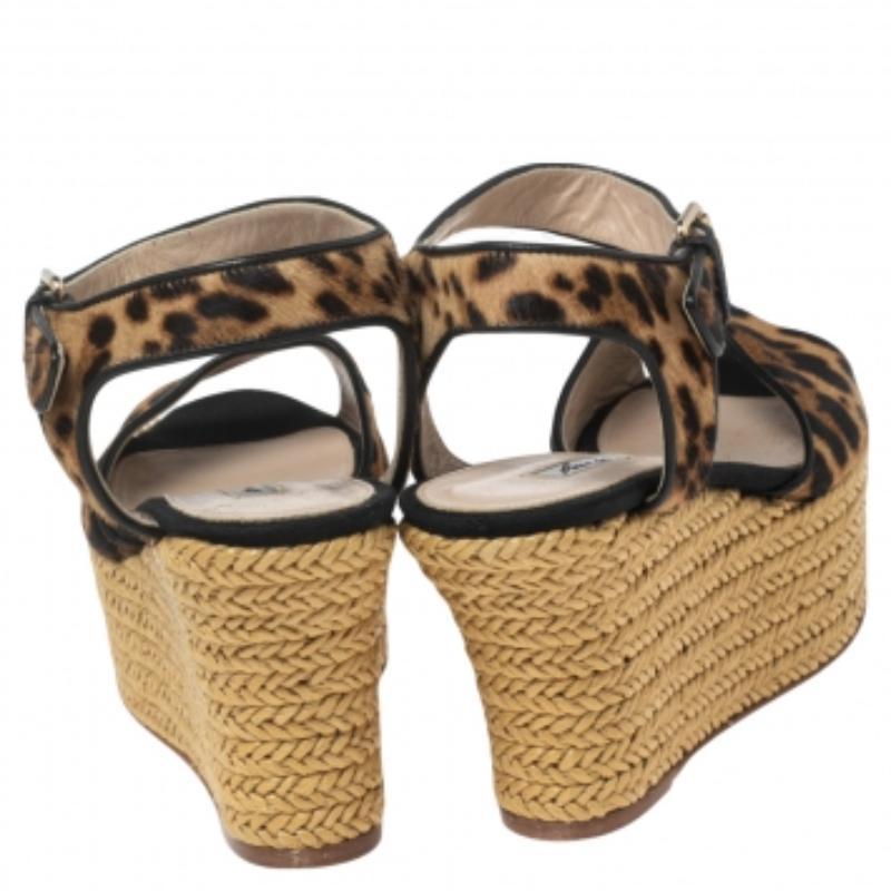 De las mujeres Sandalias de cuña con alpargata Brian Atwood de pelo de potro beige/negro talla 39 en venta