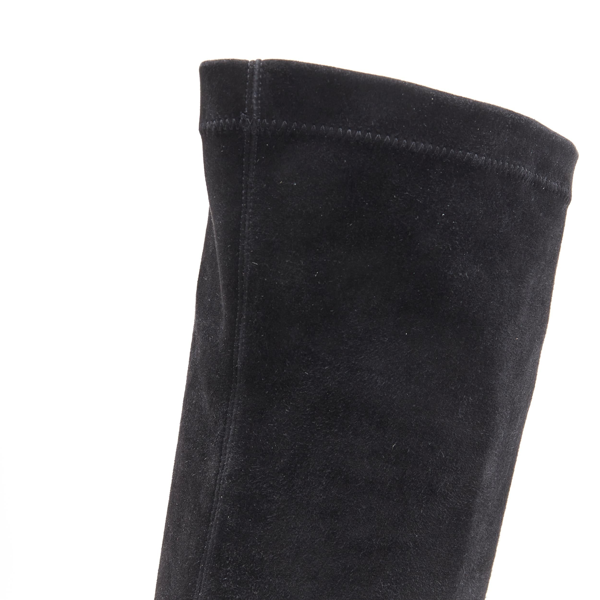 BRIAN ATWOOD black suede leather platform high heel thigh high boot EU38 2