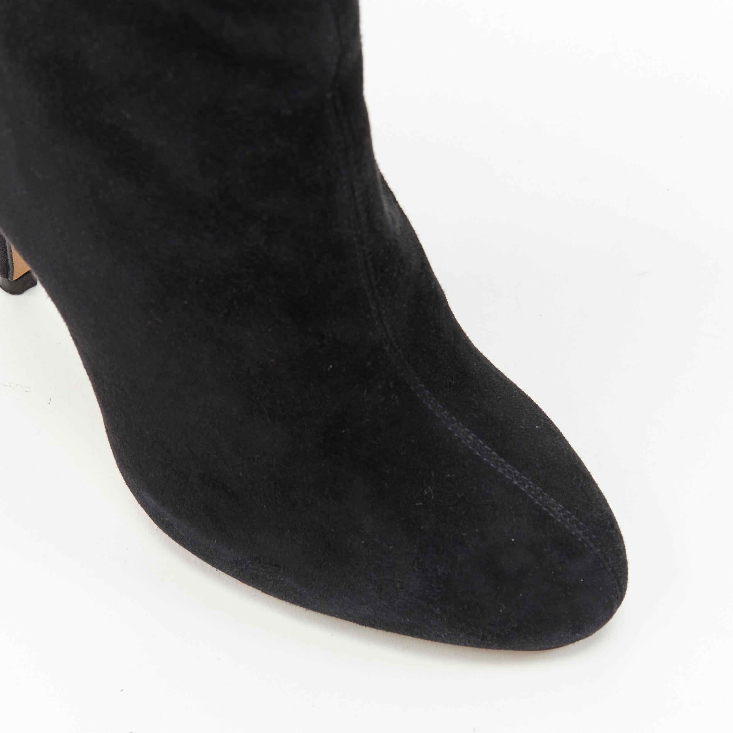 Women's BRIAN ATWOOD black suede leather platform high heel thigh high boot EU38