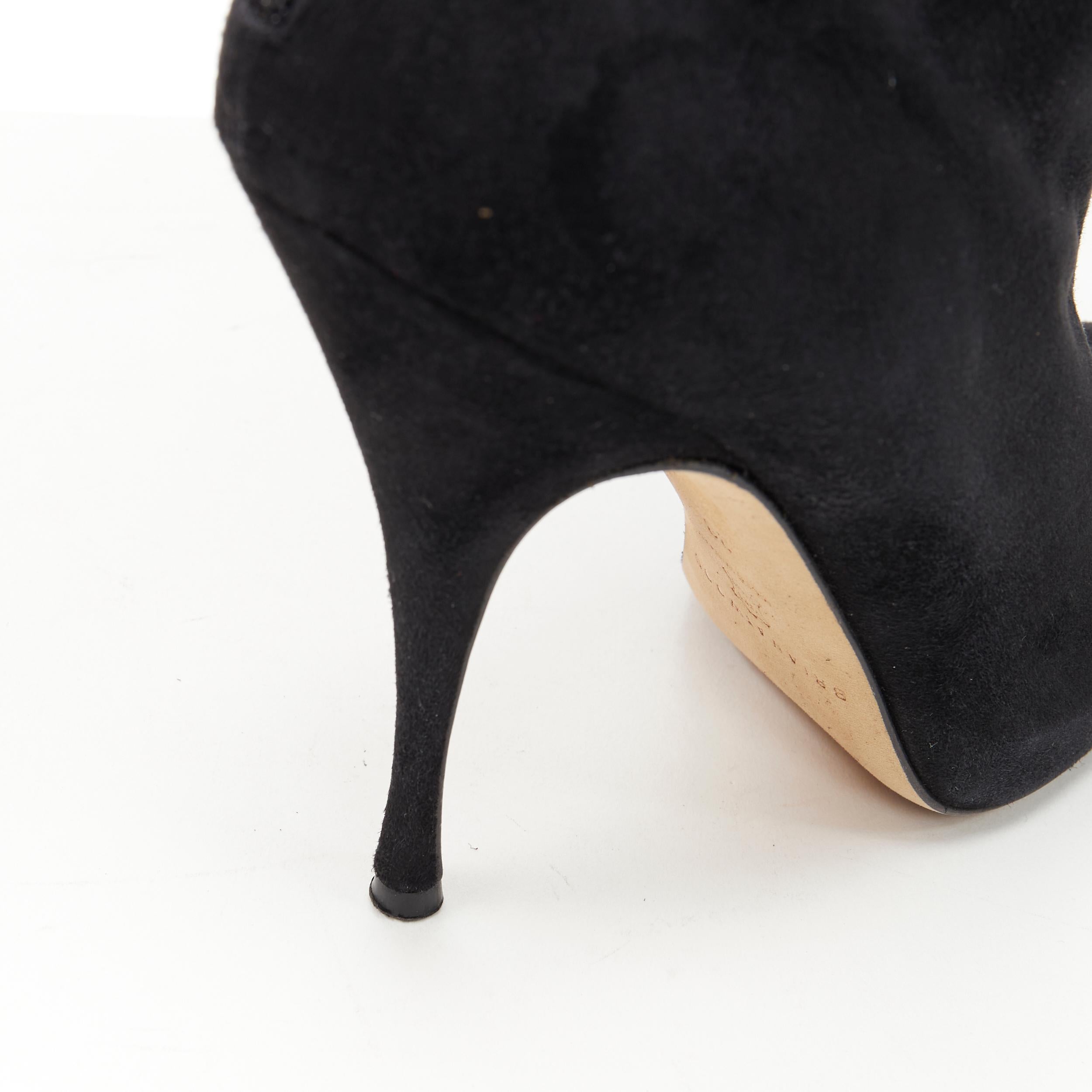 BRIAN ATWOOD black suede leather platform high heel thigh high boot EU38 1