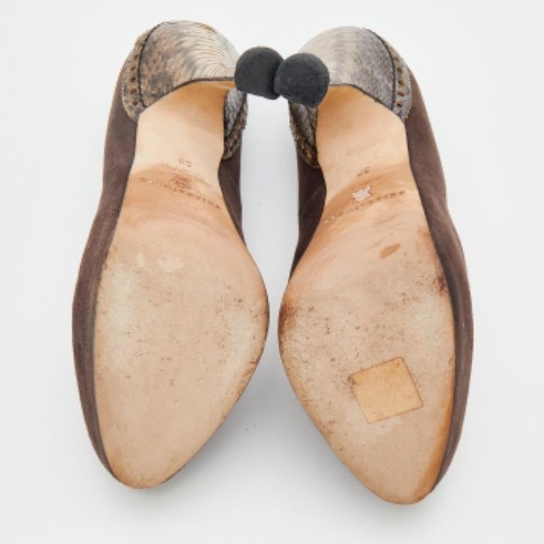 Brian Atwood Bombas de plataforma de ante marrón 38 en venta 2