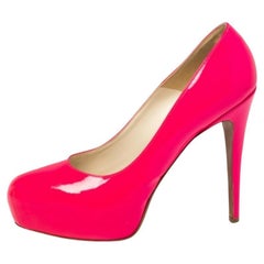 Brian Atwood Pink  Patent Leather Platform  Pumps Size 38.5