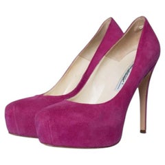 Brian Atwood, pink suede platform pumps