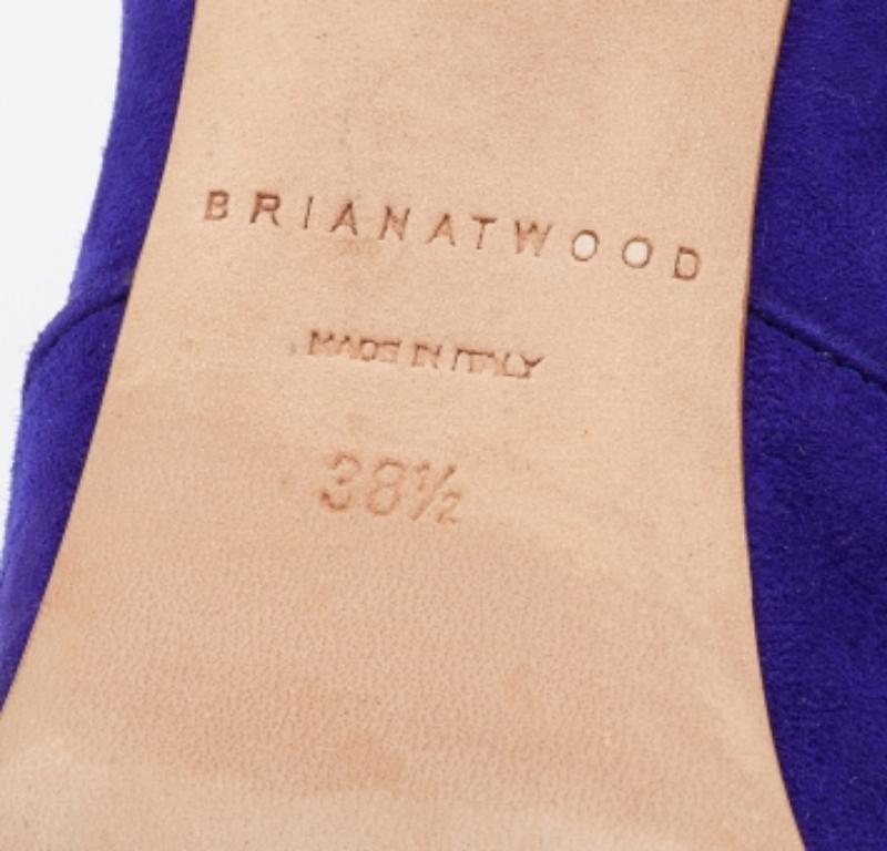 Brian Atwood Purple Suede Lace up Booties Size 38.5 For Sale 4