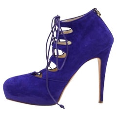 Brian Atwood Botines con cordones de ante morado Talla 38.5