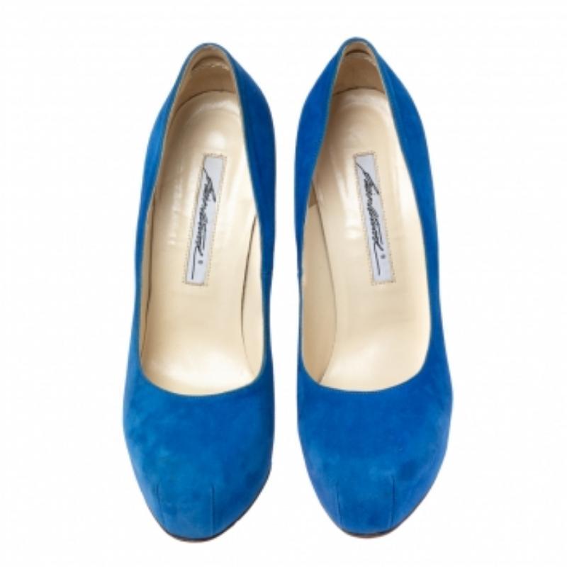 Bleu Brian Atwood Escarpins à plateforme Maniac bleu roi taille 38,5 en vente