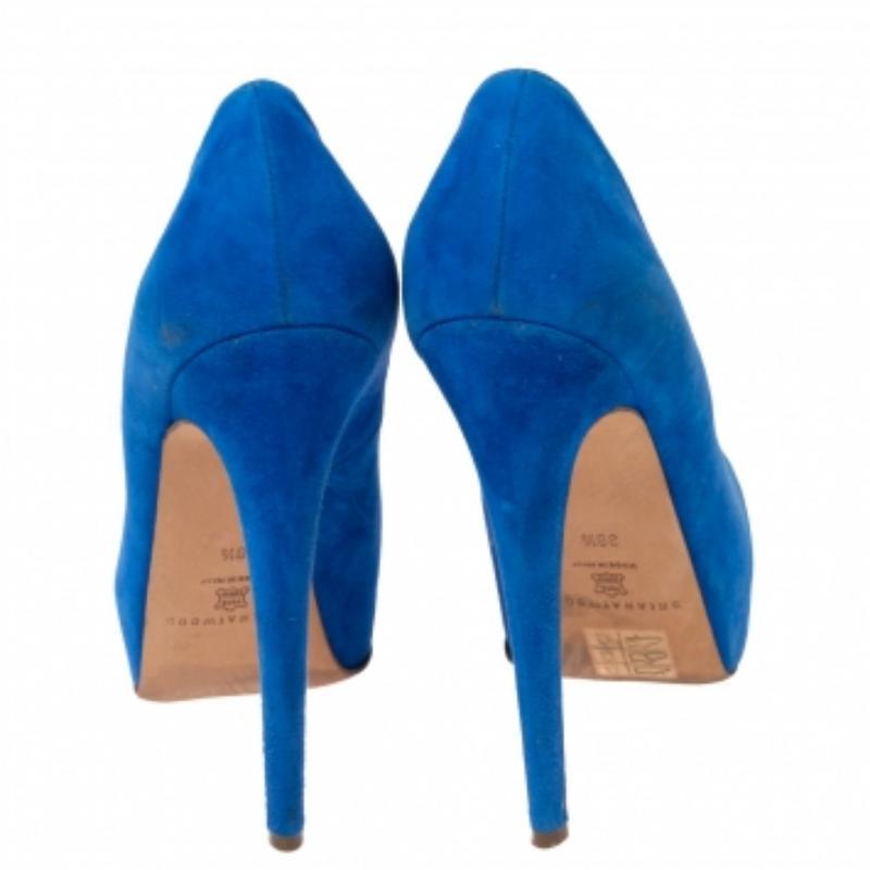 Brian Atwood Escarpins à plateforme Maniac bleu roi taille 38,5 en vente 2