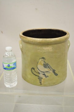 Brian B. Bosworth Hartford CT Stoneware 2 Gallon Crock Pot with Blue Bird