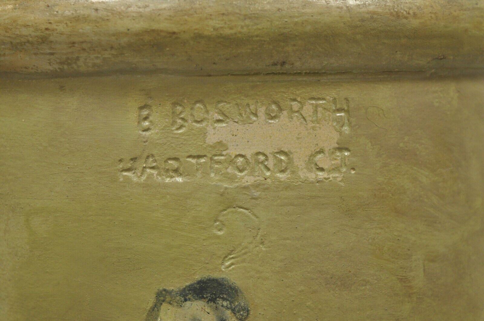 Brian B. Bosworth Hartford CT Stoneware 2 Gallon Crock Pot with Blue Bird In Good Condition In Philadelphia, PA