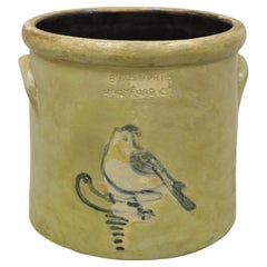 Antique Brian B. Bosworth Hartford CT Stoneware 2 Gallon Crock Pot with Blue Bird
