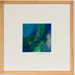Brian Bartlett - Signé 1999 - Technique mixte, abstrait en bleu et vert