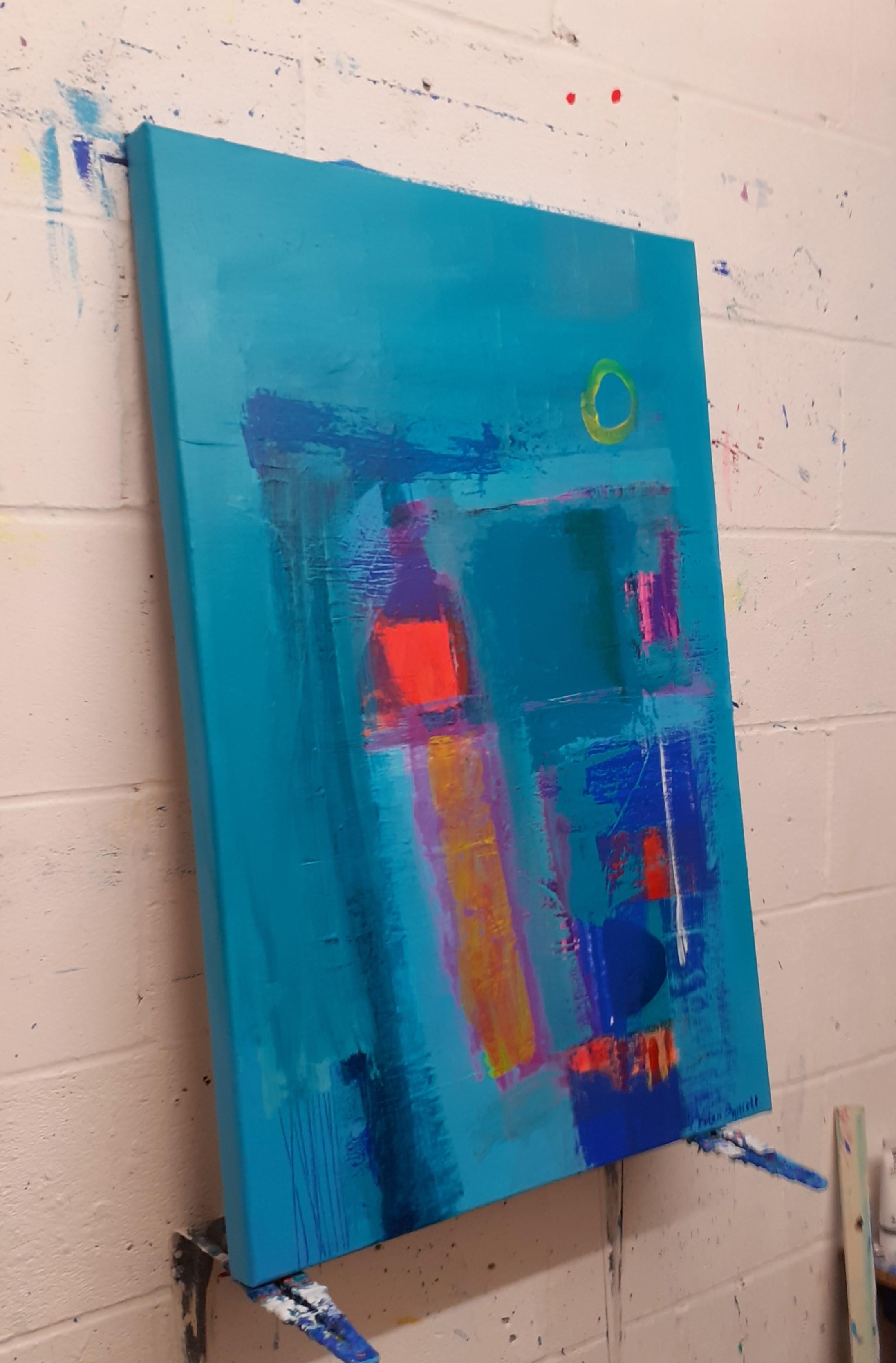 Avalon Dusk - peinture acrylique abstraite contemporaine aux couleurs vives en vente 2