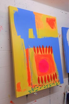 Aztec - contemporary bright colourful abstract acrylic painting