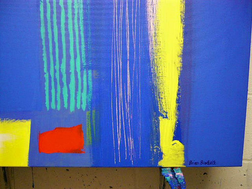 Cote d'Azur - contemporary vibrant bright blue abstract acrylic painting 1