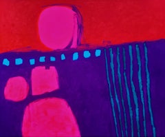 Fine And Dandy - contemporary abstract neon bright colourful acrylic painting