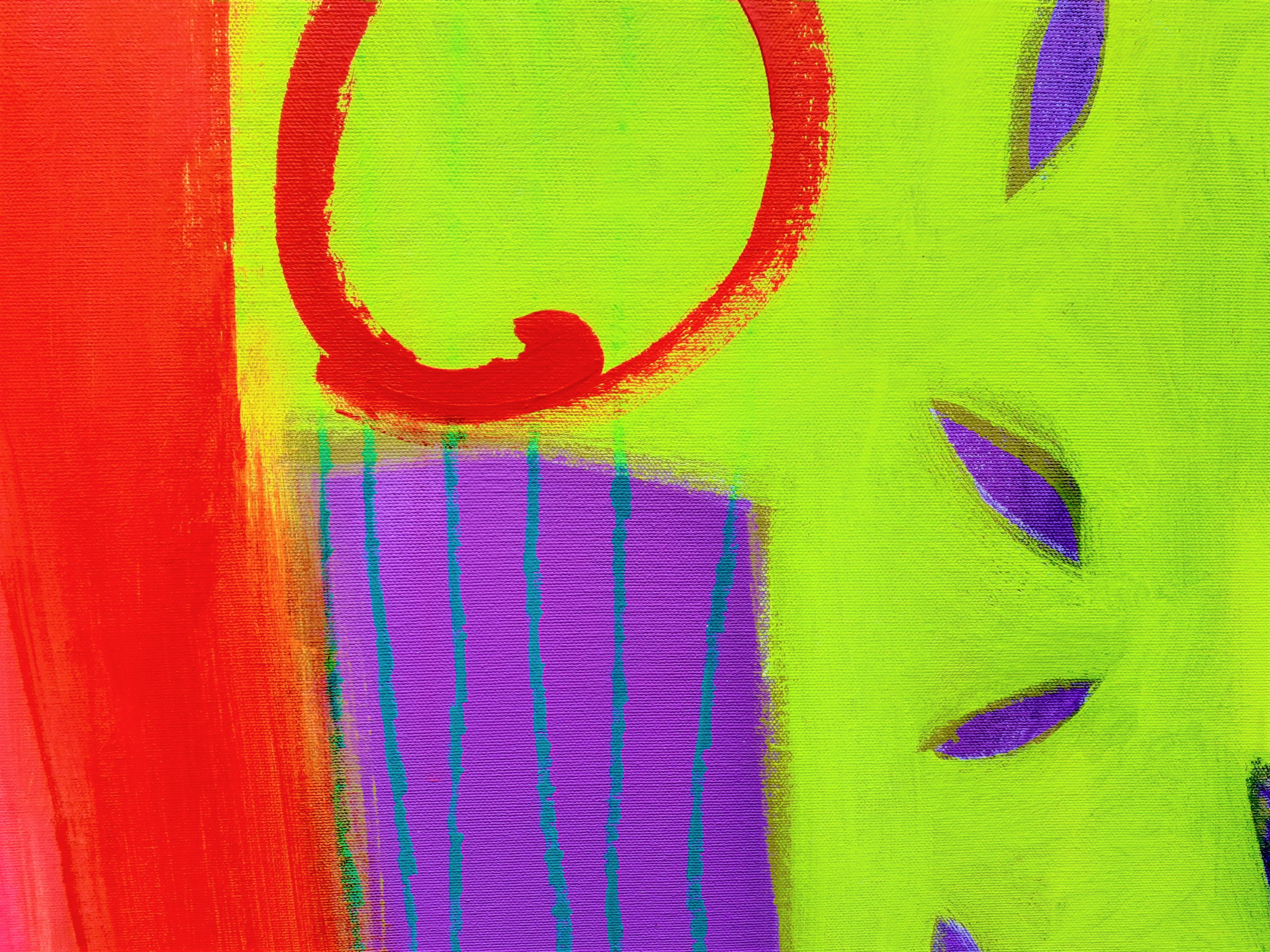 Nell'antica Assuan - quadro acrilico contemporaneo astratto, luminoso e colorato di grandi dimensioni in vendita 1