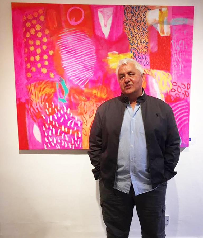 Brian Bartlett Jamaica contemporary bright pink abstract painting