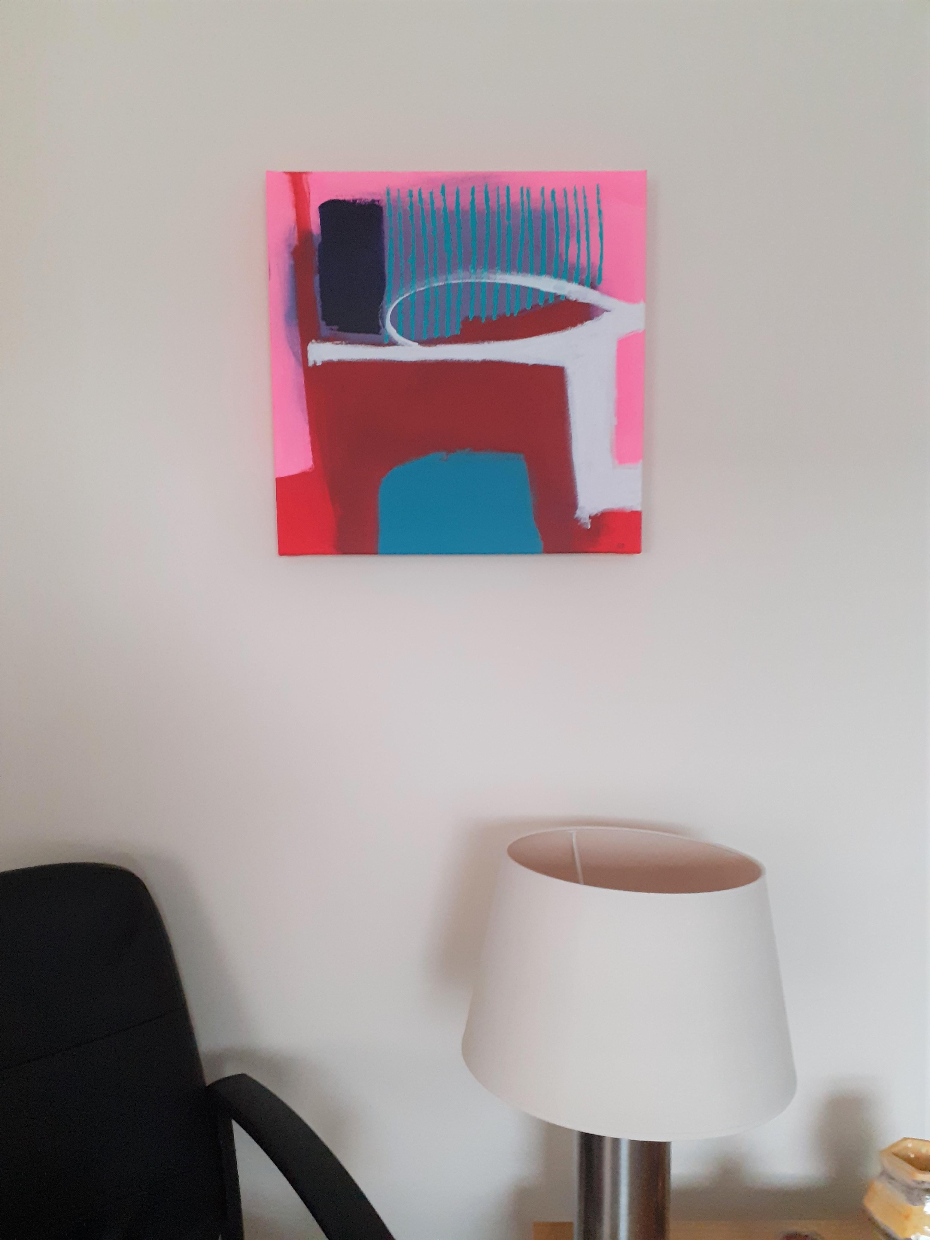 Joshua's Way - peinture acrylique contemporaine abstraite aux couleurs vives et néons - Painting de Brian Bartlett