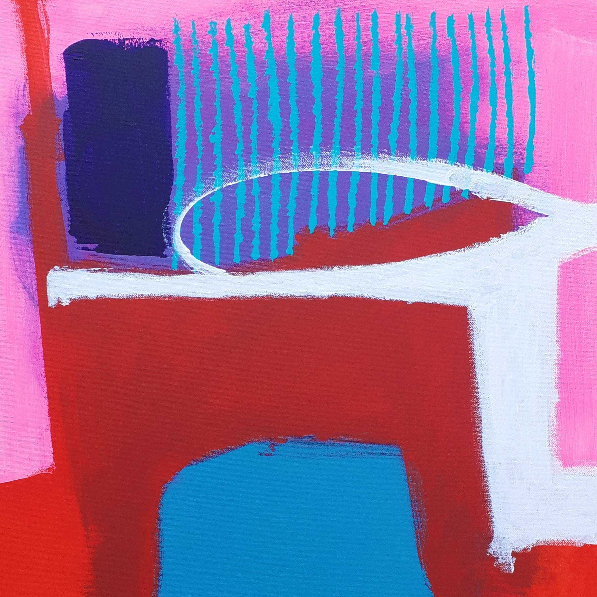 Abstract Painting Brian Bartlett - Joshua's Way - peinture acrylique contemporaine abstraite aux couleurs vives et néons