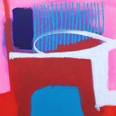 Joshua's Way - contemporary abstract colorful bright neon acrylic painting