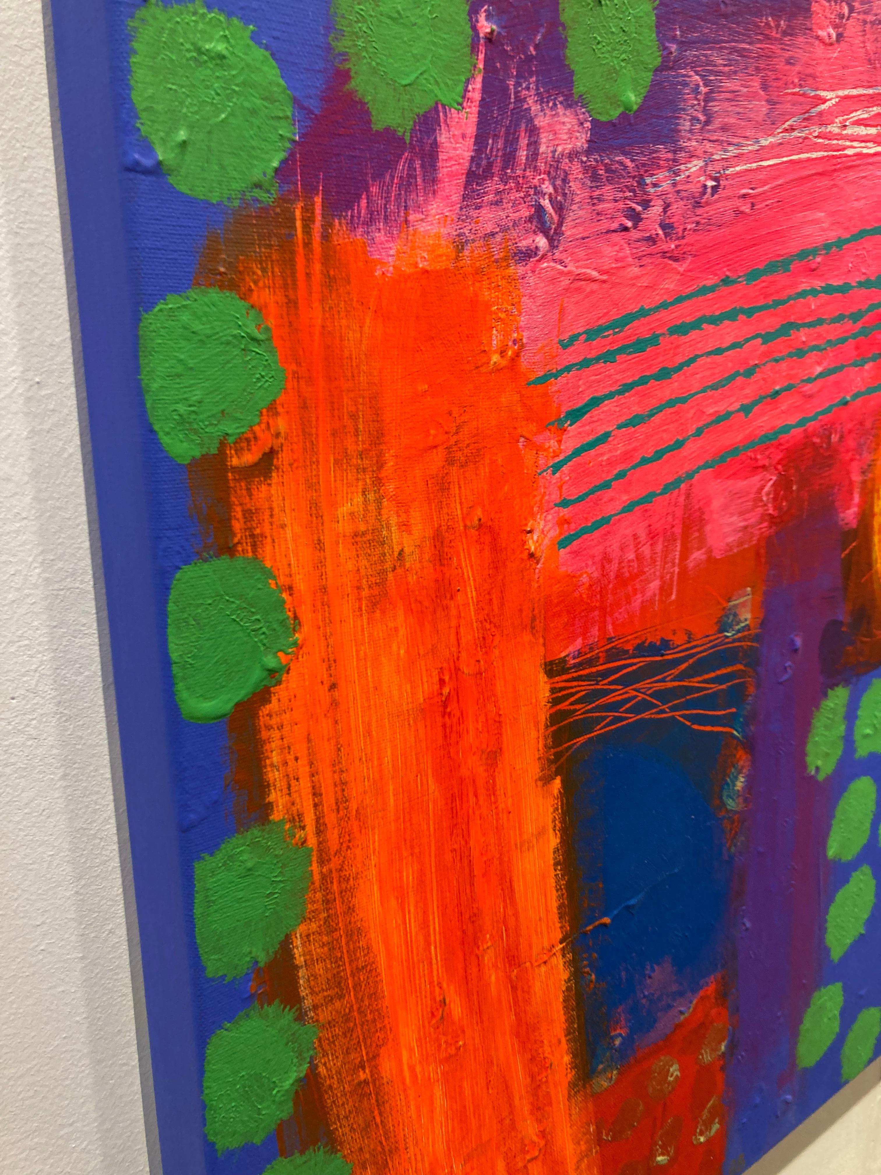 Quo Vardis - Arte contemporanea colorata e astratta: Pittura acrilica su tela - Painting Contemporaneo di Brian Bartlett
