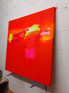 San Remo Sunset - Bold, Colourful & Abstract Painting: Acrylic on Canvas